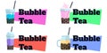 Set of bubble tea badges Vector flat labels