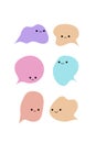 Set of bubbles, comments in shape of cute cloud Royalty Free Stock Photo