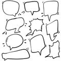 Set of bubbles speech collection in doodle hand drawn style Royalty Free Stock Photo