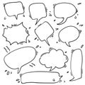 Set of bubbles speech collection in doodle hand drawn style Royalty Free Stock Photo