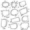 Set of bubbles speech collection in doodle hand drawn style Royalty Free Stock Photo