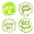 Set of bubbles, stickers, labels, tags with text. 100% natural p Royalty Free Stock Photo