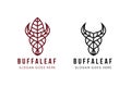 Set of buffalo leaf logo design template Royalty Free Stock Photo