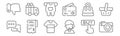 set of 12 bufilot ecommerce icons. outline thin line icons such as camera, costumer service, bill, shopping bag, baby clothes,