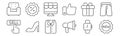 Set of 12 bufilot ecommerce icons. outline thin line icons such as new, megaphone, high heels, gift box, online shop, discount