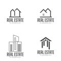 Set of Building Idea logo template, Modern City logo designs concept, Real Estate logo Vector Illustration Royalty Free Stock Photo