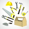Set of building tools Royalty Free Stock Photo