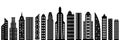 Set buildings icons, city skyscraper, real estate, town house, urban architecture icons - vector Royalty Free Stock Photo
