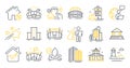 Set of Buildings icons, such as Buildings, Loan house, Skyscraper buildings symbols. Vector Royalty Free Stock Photo