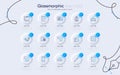 Set of Buildings, Square meter and Box size line icons for web app. Pictogram icon. Vector