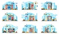 A set of buildings under construction on the background of a city under construction. A site with heavy commercial Royalty Free Stock Photo