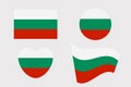 Set of Bulgaria flag icons, button, emblem.
