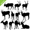 Bull silhouettes vector Royalty Free Stock Photo