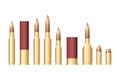 Set of bullets of different sizes