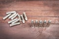 Set of bullets for 38 revolver hand gun Royalty Free Stock Photo