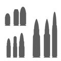 Set of Bullets Silhouettes Vector Royalty Free Stock Photo