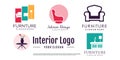 Set of bundel furniture logo design vector with creative concept idea Royalty Free Stock Photo