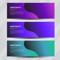 Set bundle abstract banner background modern liquid gradient graphic. business banner collection design vector illustration