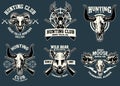 Set bundle badge design of hunting animal