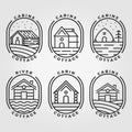 Set Bundle Cabin Cottage Logo Icon Vector Illustration Design