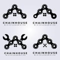 Set bundle chain logo vector illustration design icons symbol simple brand logo Royalty Free Stock Photo