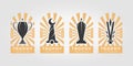 set bundle emblem trophy logo icon vector design illustration Royalty Free Stock Photo