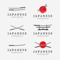 Set Bundle of Katana Sword Logo Ninja Samurai Logo Icon Vintage Vector Illustration Design Japanese Heritage