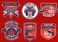 Set bundle of shooting club badge collection