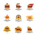 Set burgers vector logo, fast food. vector illustration Royalty Free Stock Photo