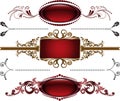 Set of burgundy frame