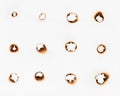 Set of burn holes in white paper for your design concept Royalty Free Stock Photo