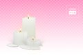 Set of burning white candles on a transparent background Royalty Free Stock Photo