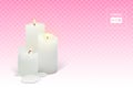 Set of burning white candles on a transparent background Royalty Free Stock Photo