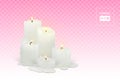 Set of burning white candles on a transparent background Royalty Free Stock Photo