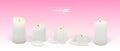 Set of burning white candles on a transparent background Royalty Free Stock Photo