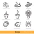Set of Busines Outline Web Icons Royalty Free Stock Photo