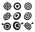 Set of Business aim icon. Targeting icon vector illustration. Circle shape outline isolated on white background