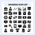 Set of 30 Business, Banking and Finance Icon in Solid or Glyph style,