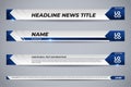 Set business blue lower third for broadcast and stream channels Royalty Free Stock Photo