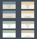 Set of business card layout. Linear geometric logo and pattern