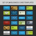 Set of 24 Business Card Templates - Colorful Backgrounds and Designs Royalty Free Stock Photo