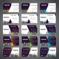 Set of Business Card with Various Alternate Colors Royalty Free Stock Photo