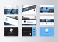 Set of business cards, blue background. Template information card Royalty Free Stock Photo