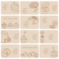 Set of Business Cards - Cakes, Sweets and Desserts