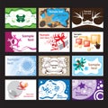 Set of business cards on different topics