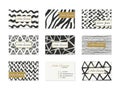 Set of Business Cards with hand drawn elements Royalty Free Stock Photo