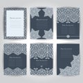 Set of business cards, invitations, and cards templates with lac