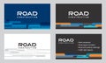 A set of business cards. Road construction theme. Elements of corporate identity Royalty Free Stock Photo