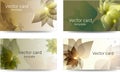 Set of business cards for text with a yellow gradient pattern. Abstract floral vector banners for corporate identity design Royalty Free Stock Photo