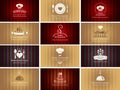 Set of business cards on theme of food and drink Royalty Free Stock Photo